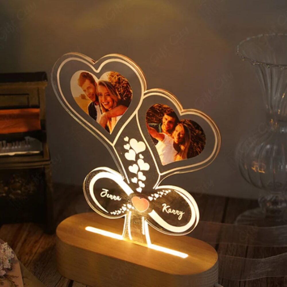 Customized Dual Heart LED Lamp