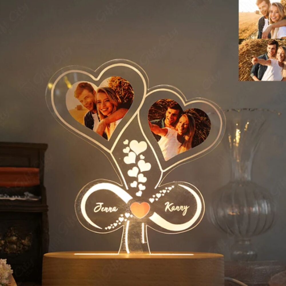 Customized Dual Heart LED Lamp