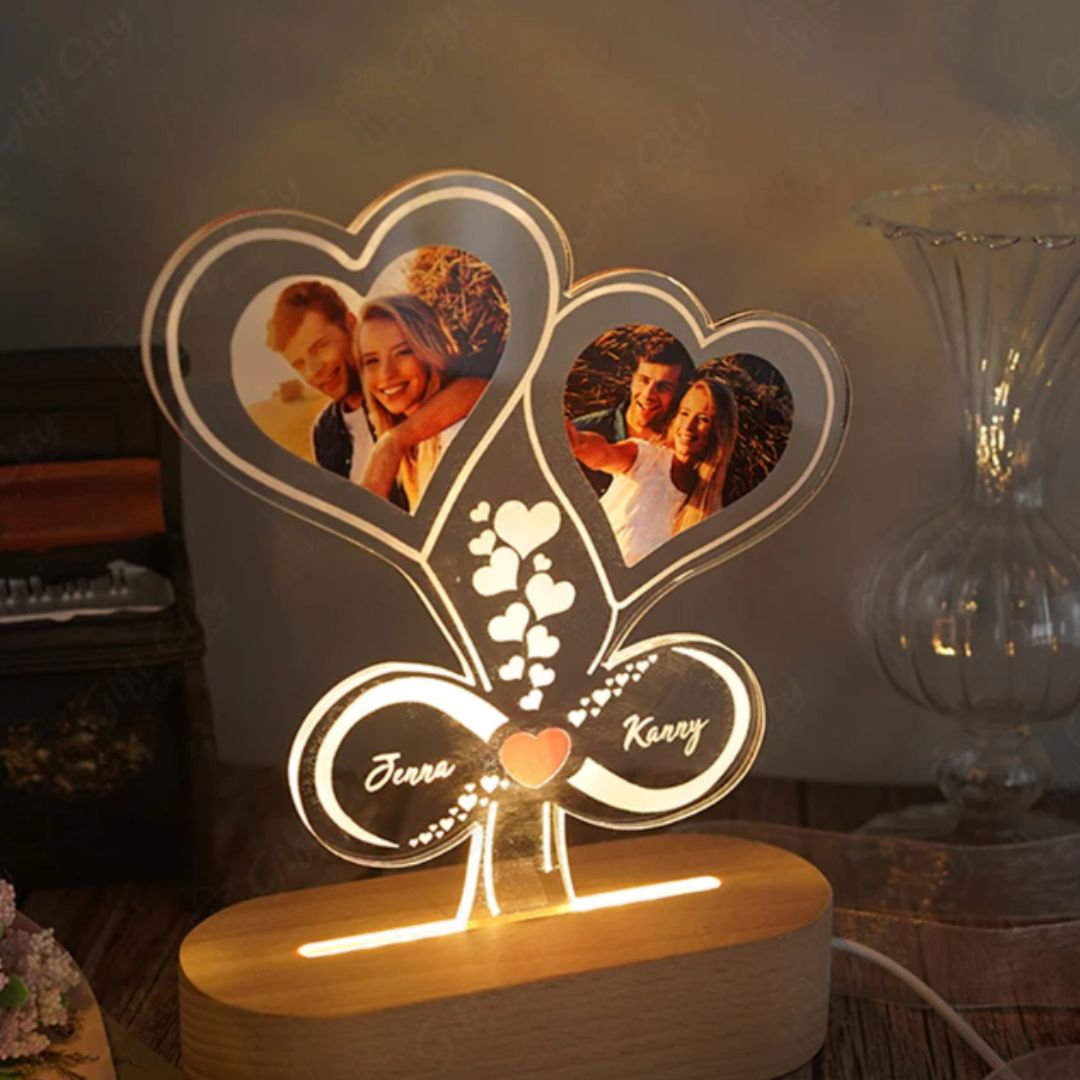 Customized Dual Heart LED Lamp