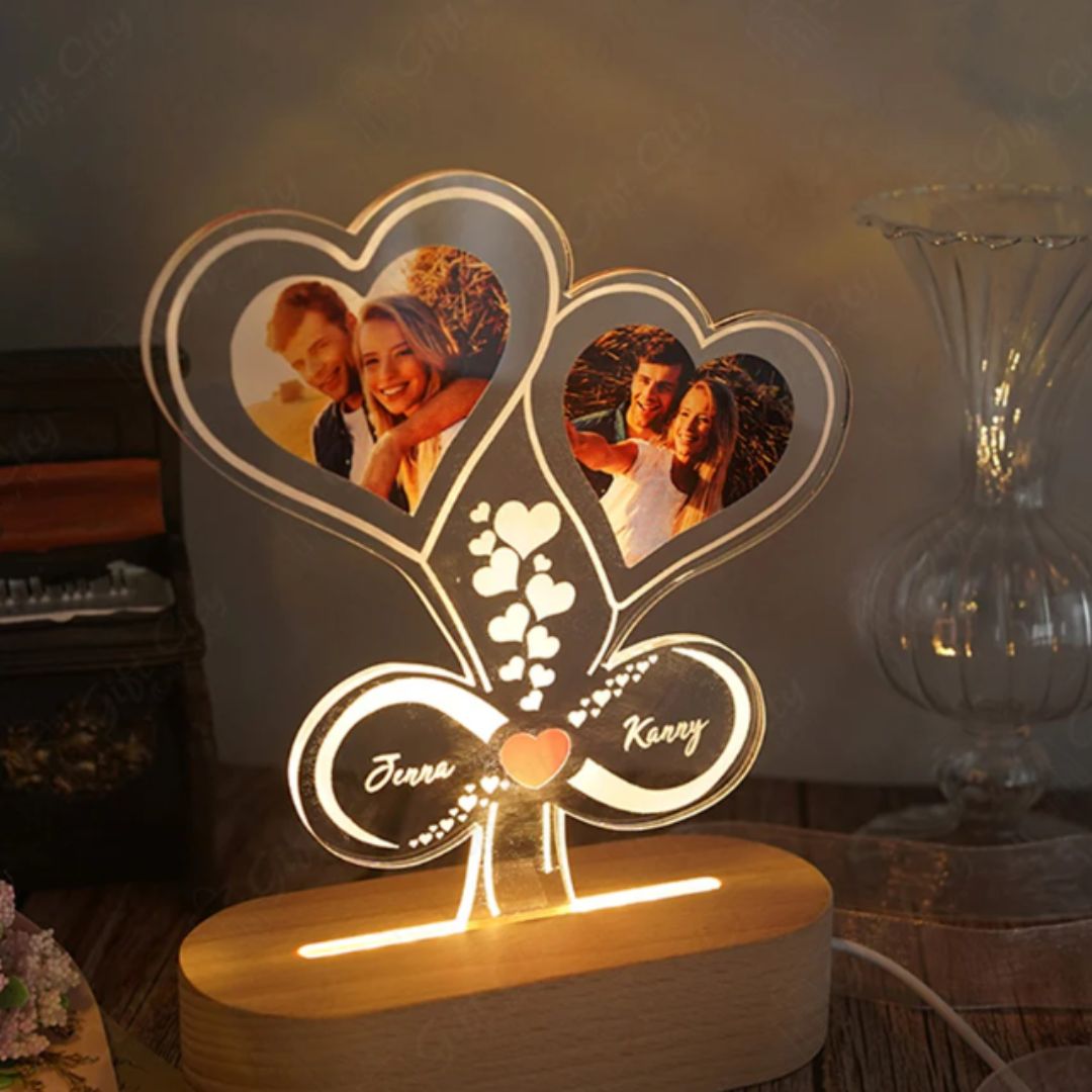Customized Dual Heart LED Lamp