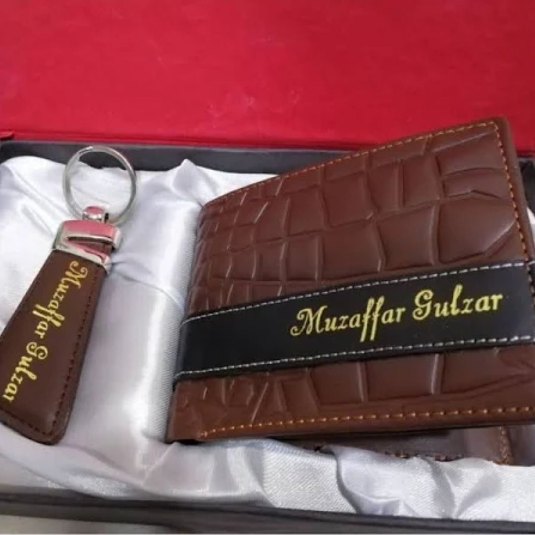 Engraved Leather Wallet