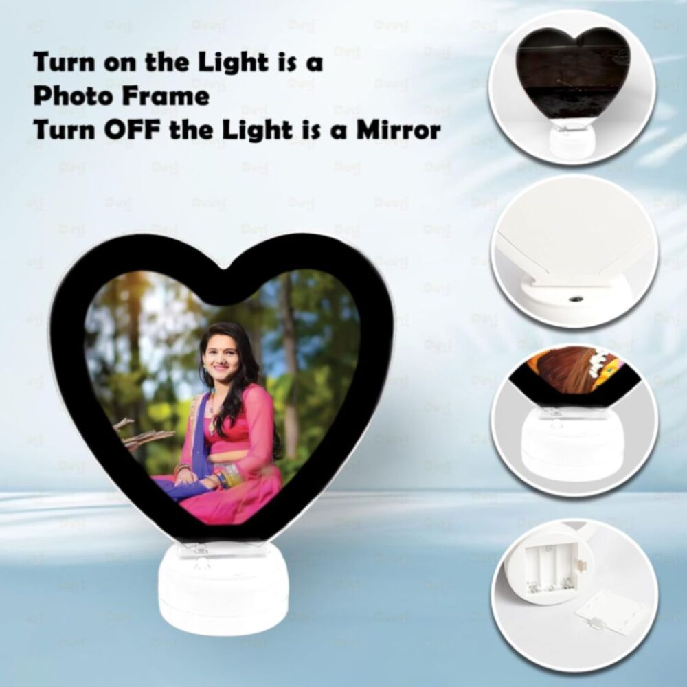 Customized Magic Mirror Lamp Heart Shape